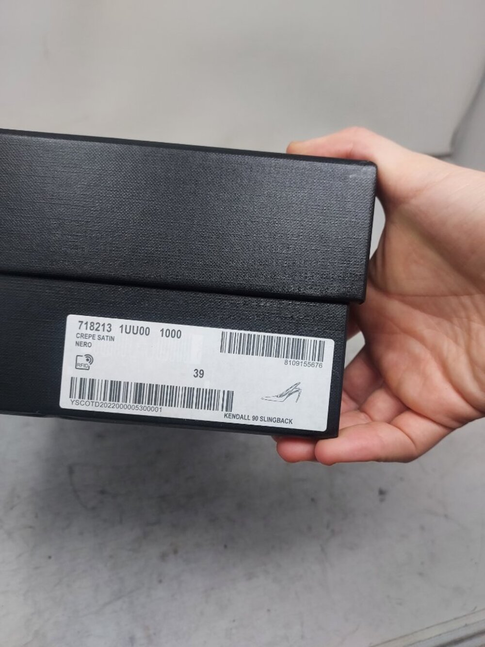 SAINT LAURENT YSL Black Kendall Silk Satin Slingback Pump - Picture 14 of 14